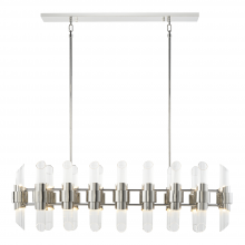 ZEEV Lighting CD10366-32-PN - 32 Duo Light 48" Polished Nickel Linear Glass Chandelier