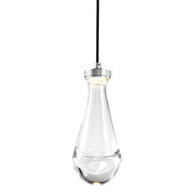 ZEEV Lighting MP10903-LED-PN - LED 3CCT 1-Light Heavy Clear Rain Drop Glass Polished Nickel Mini-Pendant Light