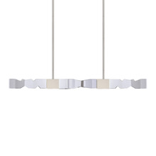 ZEEV Lighting PL11339-LED-49-3x3-PN - LED 3CCT 4-Light 49" Unique 3"x3" Carved Crystals Luxury Polished Nickel Linear Pendant