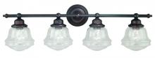 Vaxcel International W0191 - Huntley 4L Vanity Clear Glass Oil Rubbed Bronze