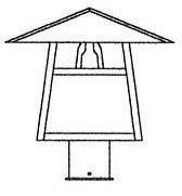 Arroyo Craftsman CP-12BCS-P - 12" carmel post mount with bungalow overlay