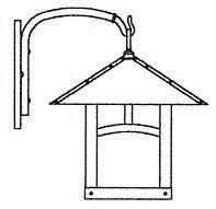 Arroyo Craftsman EB-16AGW-P - 16" evergreen wall mount with classic arch overlay