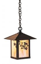 Arroyo Craftsman EH-9AGW-P - 9" evergreen pendant with classic arch overlay