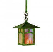 Arroyo Craftsman ESH-7AGW-P - 7" evergreen stem hung pendant with classic arch overlay