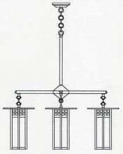 Arroyo Craftsman GCH-9L/4GW-BK - 9" glasgow long body 4 light chandelier