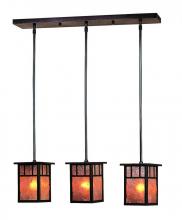 Arroyo Craftsman HICH-4L/3AGW-P - 4" huntington 3 light in-line, classic arch overlay