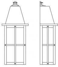 Arroyo Craftsman HW-8LGW-P - 8" hartford long body flush wall mount