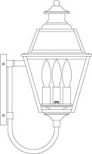 Arroyo Craftsman INB-8GRCLR-RB - 8" inverness wall mount with glass roof