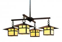 Arroyo Craftsman MCH-12/4TM-AB - 12" monterey 4 light chandelier with t-bar overlay