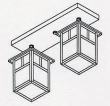 Arroyo Craftsman MCM-5/2EGW-AC - 5" mission 2 light ceiling mount without overlay (empty)