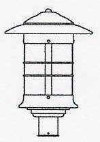 Arroyo Craftsman NP-14GW-AC - 14" newport post mount fixture