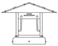 Arroyo Craftsman PDC-17GRC-BK - 17" pagoda column mount