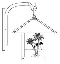 Arroyo Craftsman TRB-12PTGW-P - 12" timber ridge wall bracket with palm tree filigree