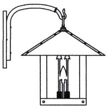 Arroyo Craftsman TRB-16ARGW-BZ - 16" timber ridge wall bracket with arrow filigree