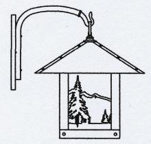 Arroyo Craftsman TRB-16MNGW-P - 16" timber ridge wall bracket with mountain filigree