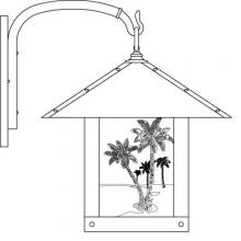 Arroyo Craftsman TRB-16PTGW-P - 16" timber ridge wall bracket with palm tree  filigree