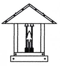 Arroyo Craftsman TRC-12ARGW-AC - 12" timber ridge column mount with arrow filigree