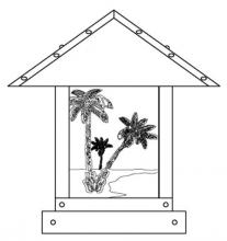 Arroyo Craftsman TRC-12PTGW-BK - 12" timber ridge column mount with palm tree  filigree