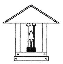 Arroyo Craftsman TRC-16ARGW-P - 16" timber ridge column mount with arrow filigree