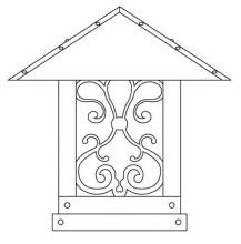 Arroyo Craftsman TRC-16ASGW-BK - 16" timber ridge column mount with ashbury  filigree