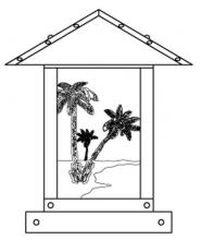 Arroyo Craftsman TRC-9PTGW-BK - 9" timber ridge column mount with palm tree filigree