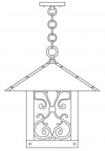 Arroyo Craftsman TRH-16ASGW-BK - 16" timber ridge pendant with ashbury  filigree