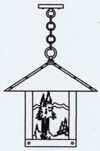 Arroyo Craftsman TRH-16MNGW-MB - 16" timber ridge pendant with mountain filigree