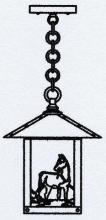 Arroyo Craftsman TRH-9HSGW-BK - 9" timber ridge pendant with horse filigree