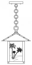 Arroyo Craftsman TRH-9PTGW-AC - 9" timber ridge pendant with palm tree  filigree