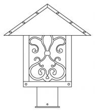 Arroyo Craftsman TRP-12ASGW-AC - 12" timber ridge post mount with ashbury  filigree