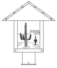 Arroyo Craftsman TRP-12CTGW-AC - 12" timber ridge post mount with cactus  filigree