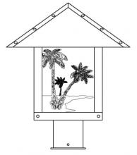 Arroyo Craftsman TRP-12PTGW-AC - 12" timber ridge post mount with palm tree  filigree