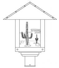 Arroyo Craftsman TRP-16CTGW-AC - 16" timber ridge post mount with cactus  filigree