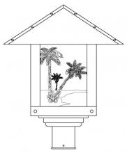 Arroyo Craftsman TRP-16PTGW-P - 16" timber ridge post mount with palm tree  filigree