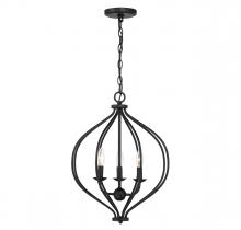 Lighting One US V6-L7-1297-3-89 - Orchid 3-Light Pendant in Matte Black