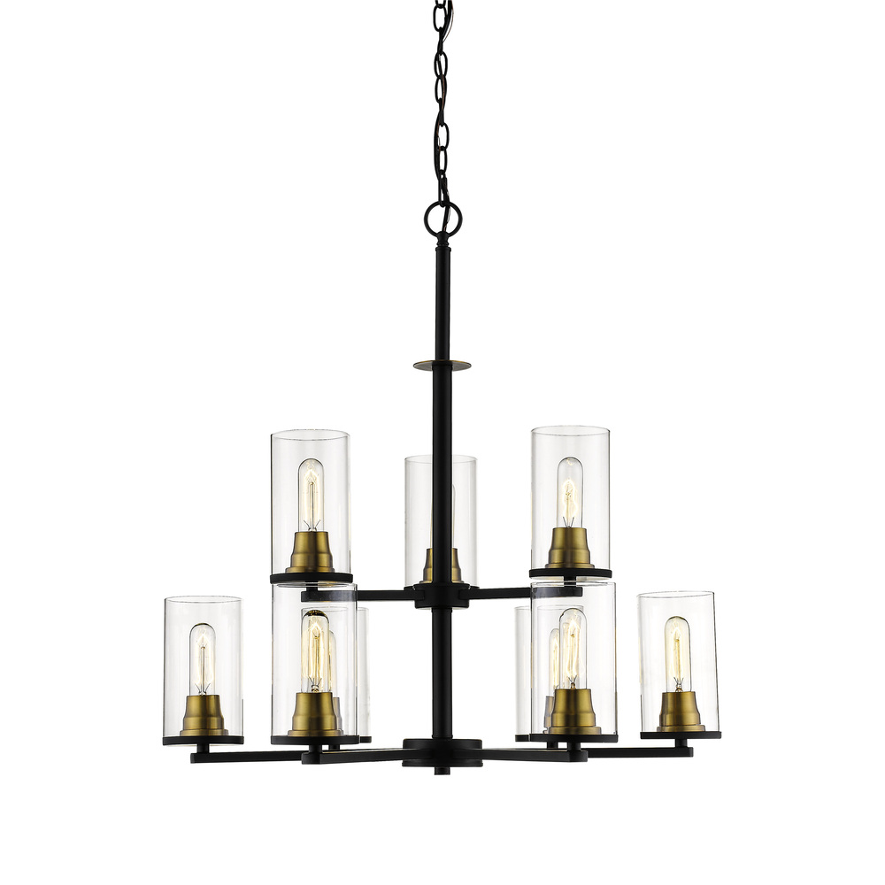 Pasadena 9-Light Chandelier Ceiling Light Matte Black/Heirloom Bronze