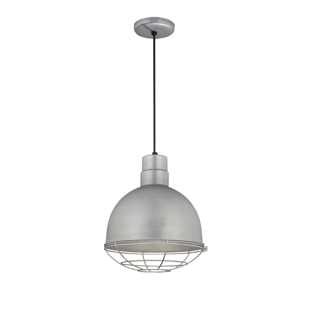 R Series 1-Light Cord Hung Deep Bowl Shade Galvanized