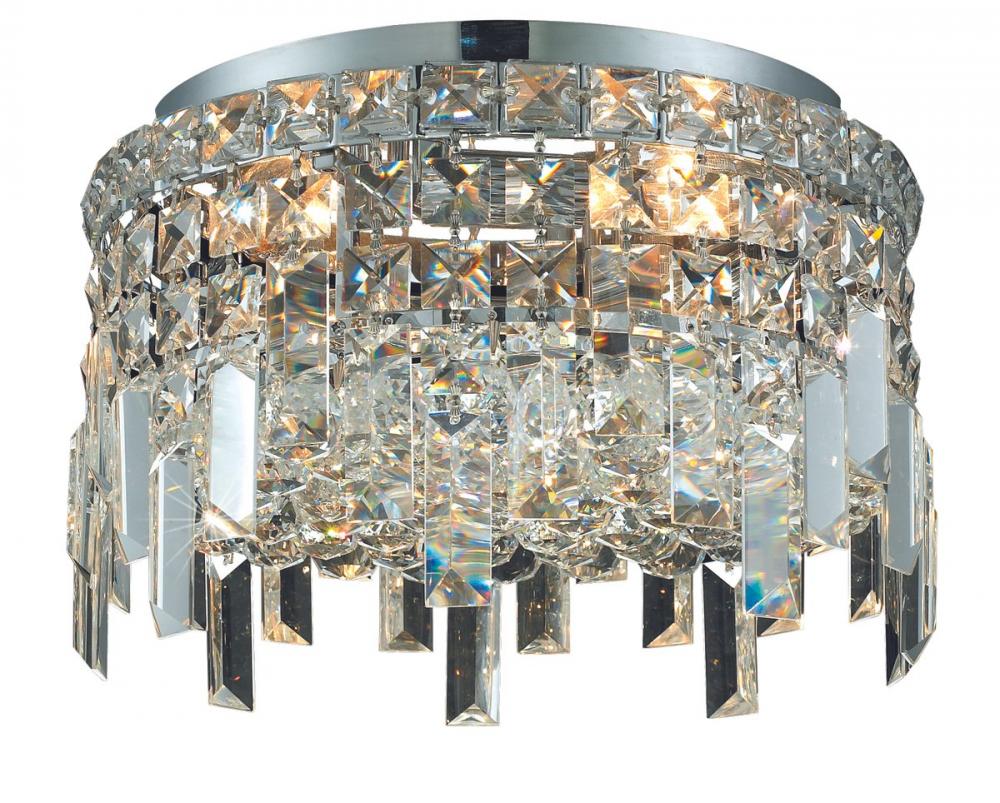 Maxime 4 Light Chrome Flush Mount Clear Royal Cut Crystal