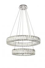 Elegant 3503G24C - Monroe Integrated LED Chip Light Chrome Chandelier Clear Royal Cut Crystal