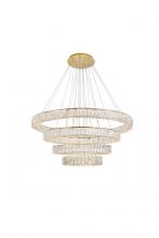 Elegant 3503G41G - Monroe Integrated LED Chip Light Gold Chandelier Clear Royal Cut Crystal