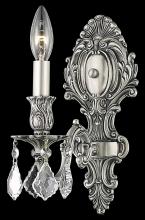 Elegant 9601W5PW/RC - Monarch 1 Light Pewter Wall Sconce Clear Royal Cut Crystal