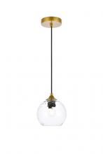 Elegant LD2280BR - Cashel 6 inch brass pendant