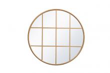 Elegant MR633636BR - Metal windowpane mirror 36 inch x 36 inch in Brass