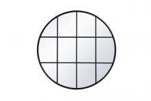 Elegant MR634242BK - Metal windowpane mirror 42 inch x 42 inch in Black