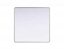 Elegant MR8A4848SIL - Contour Metal Square Mirror 48x48 in Silver