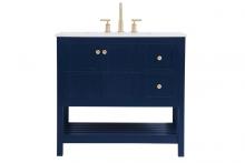 Elegant VF16436BL - 36 inch Single Bathroom Vanity in Blue