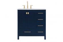 Elegant VF18832BL - 32 inch Single Bathroom Vanity in Blue