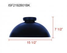 Canarm ISF2192B01BK - MBK (PGD inside) Color, 1 Lt Semi-Flush, 60W Type A, 15.5inch W x 7.5inch H