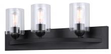 Canarm IVL370A03BK-CL - Hampton 3 Light Vanity, Black Finish