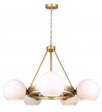 Canarm ICH1169A05GDP9 - MONROE 5 Light Gold Mid Century Modern Chandelier for Dining Rooms and Living Rooms